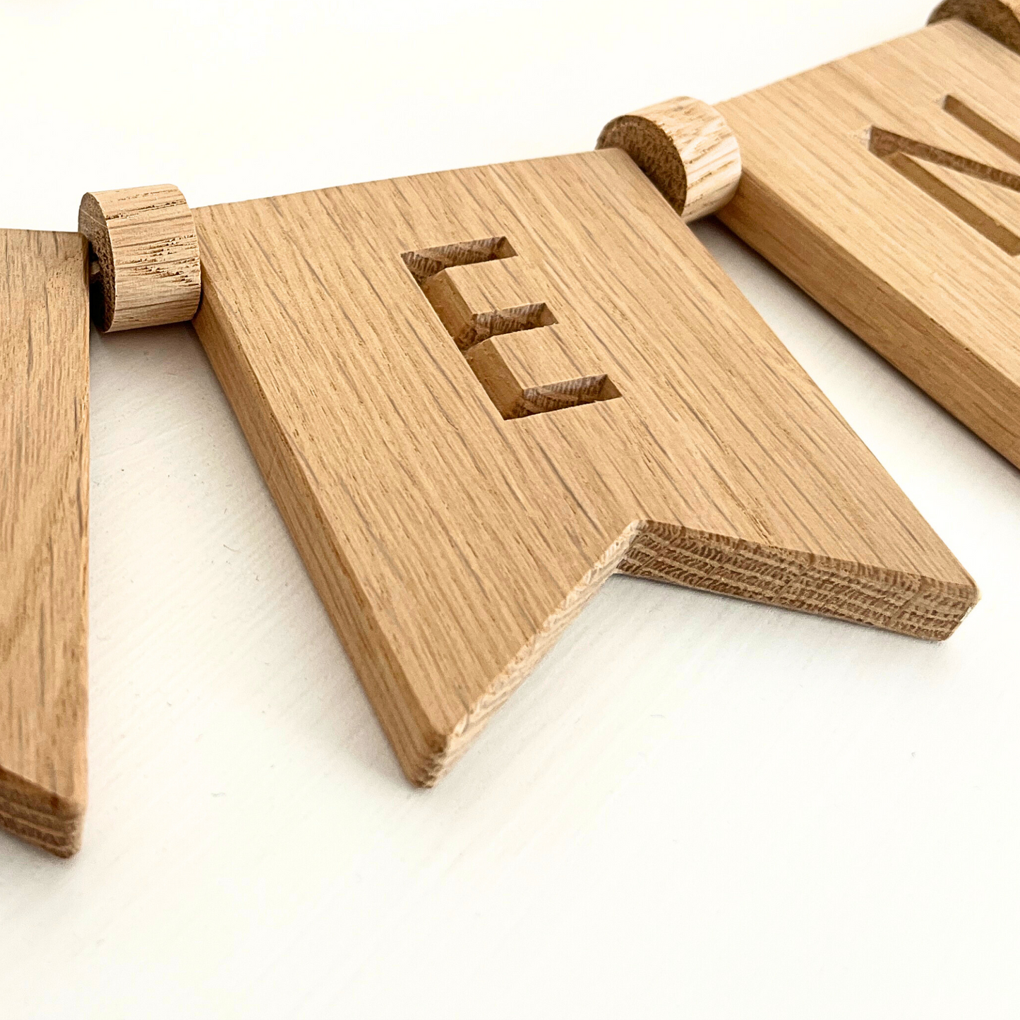Personalised wooden flag bunting