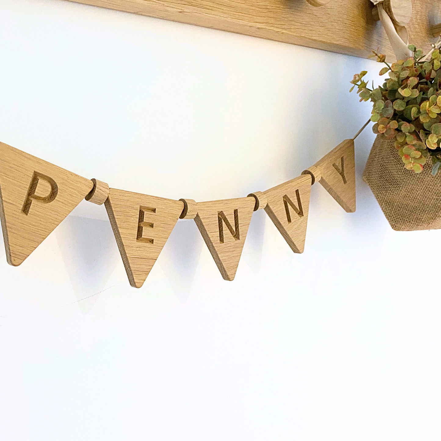 Personalised wooden bunting