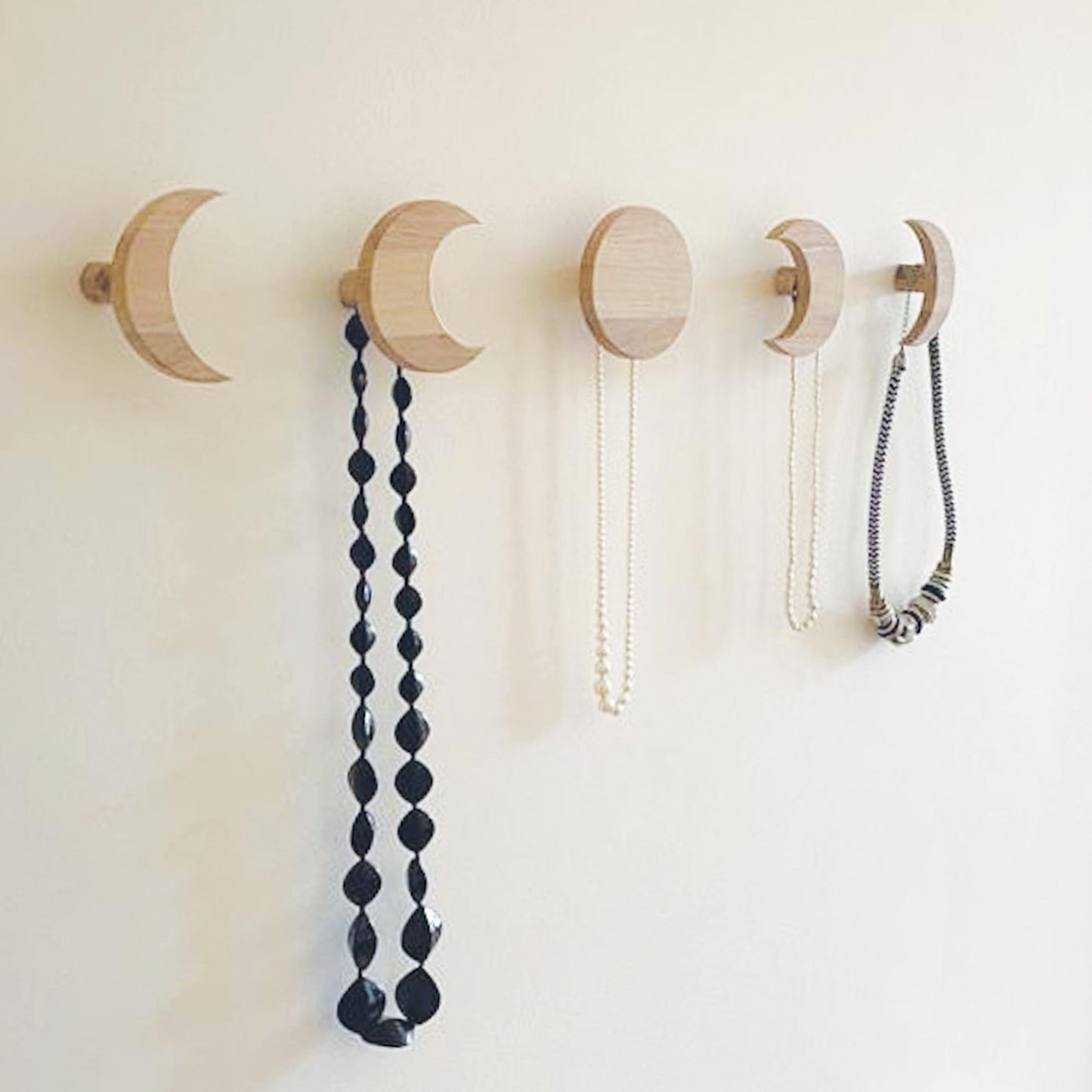 Moon phases decorative wall hooks