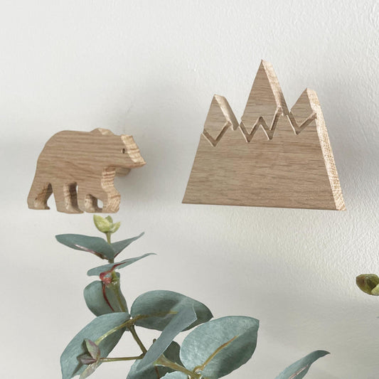 Bear and Mountain Wall Hooks