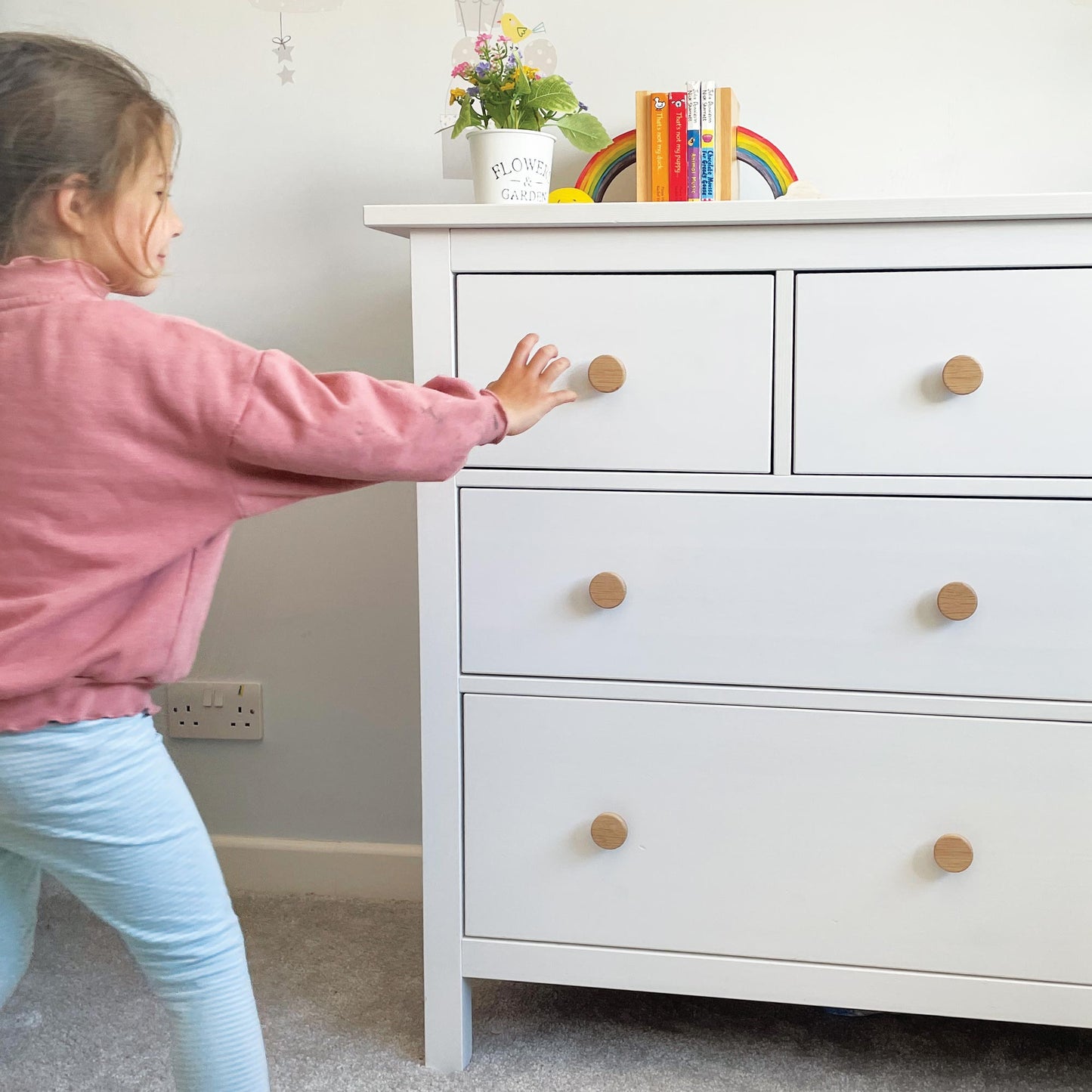 Round Oak Drawer Handles