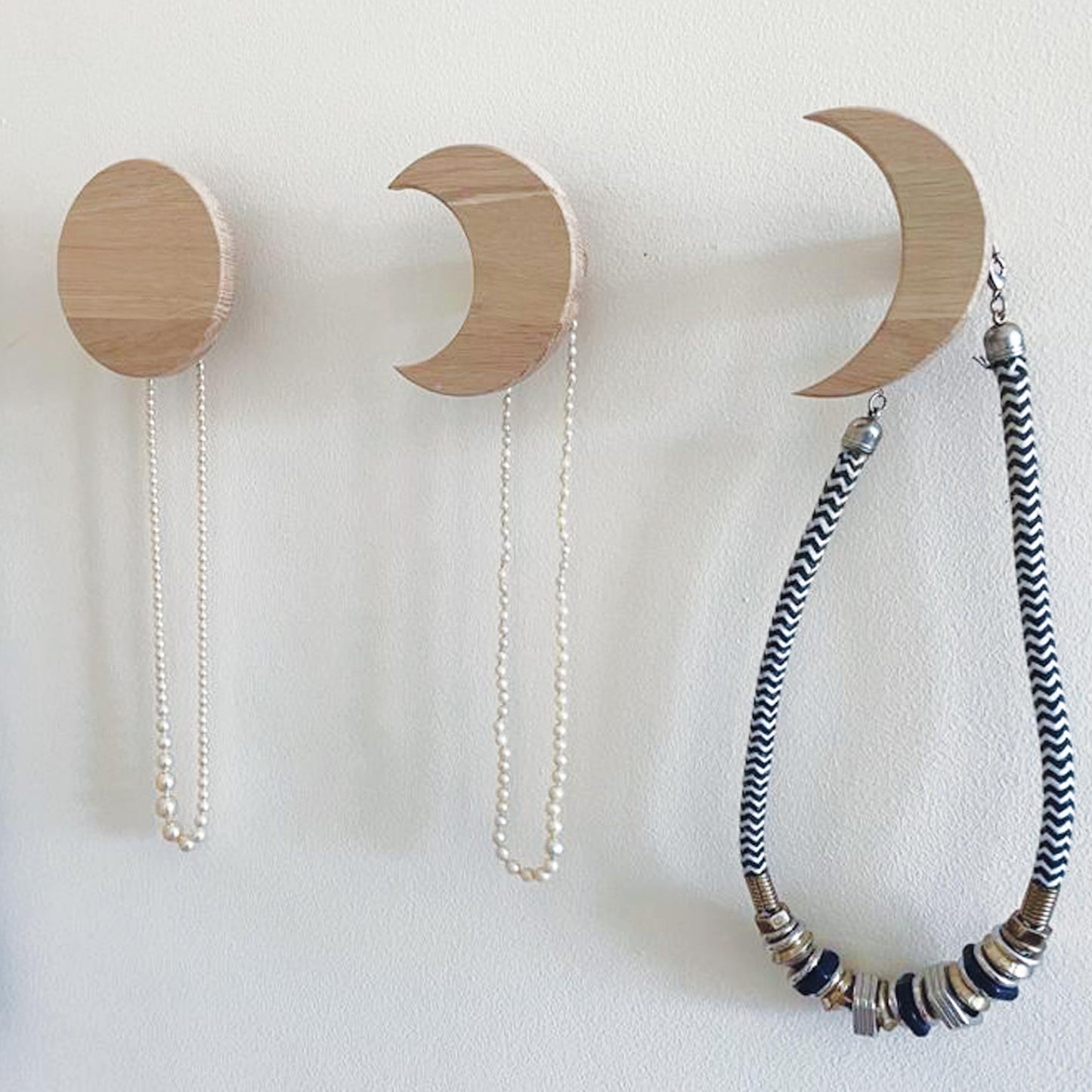 Moon phases decorative wall hooks